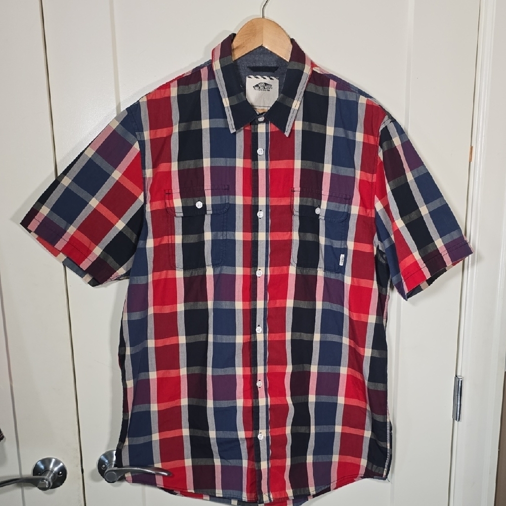 3/$30 VANS Bright Short Sleeve Plaid Shirt